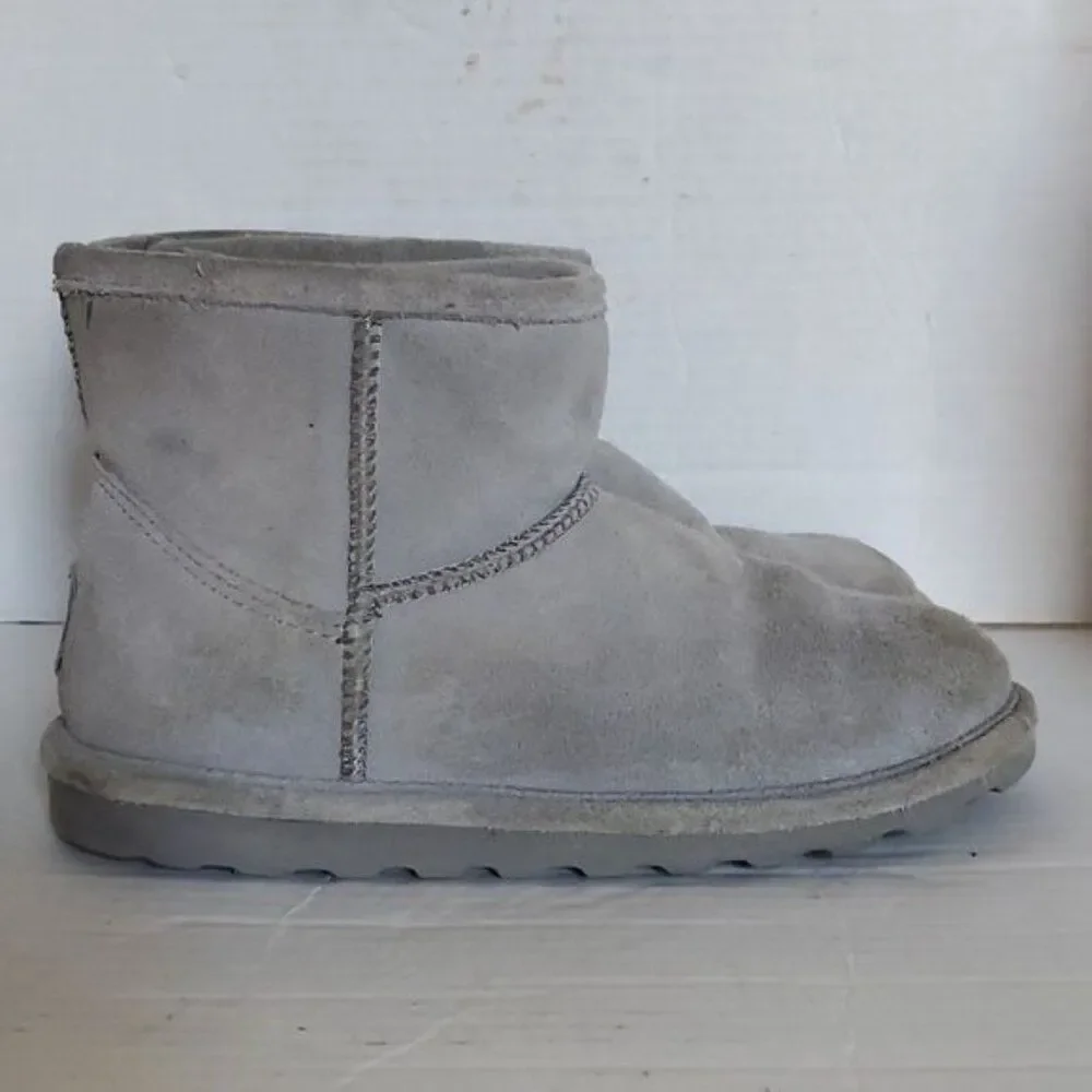 Bearpaw Boots Booties Shoes Gray Suede Winter Snow Alyssa Ankle Youth GIRLS 4